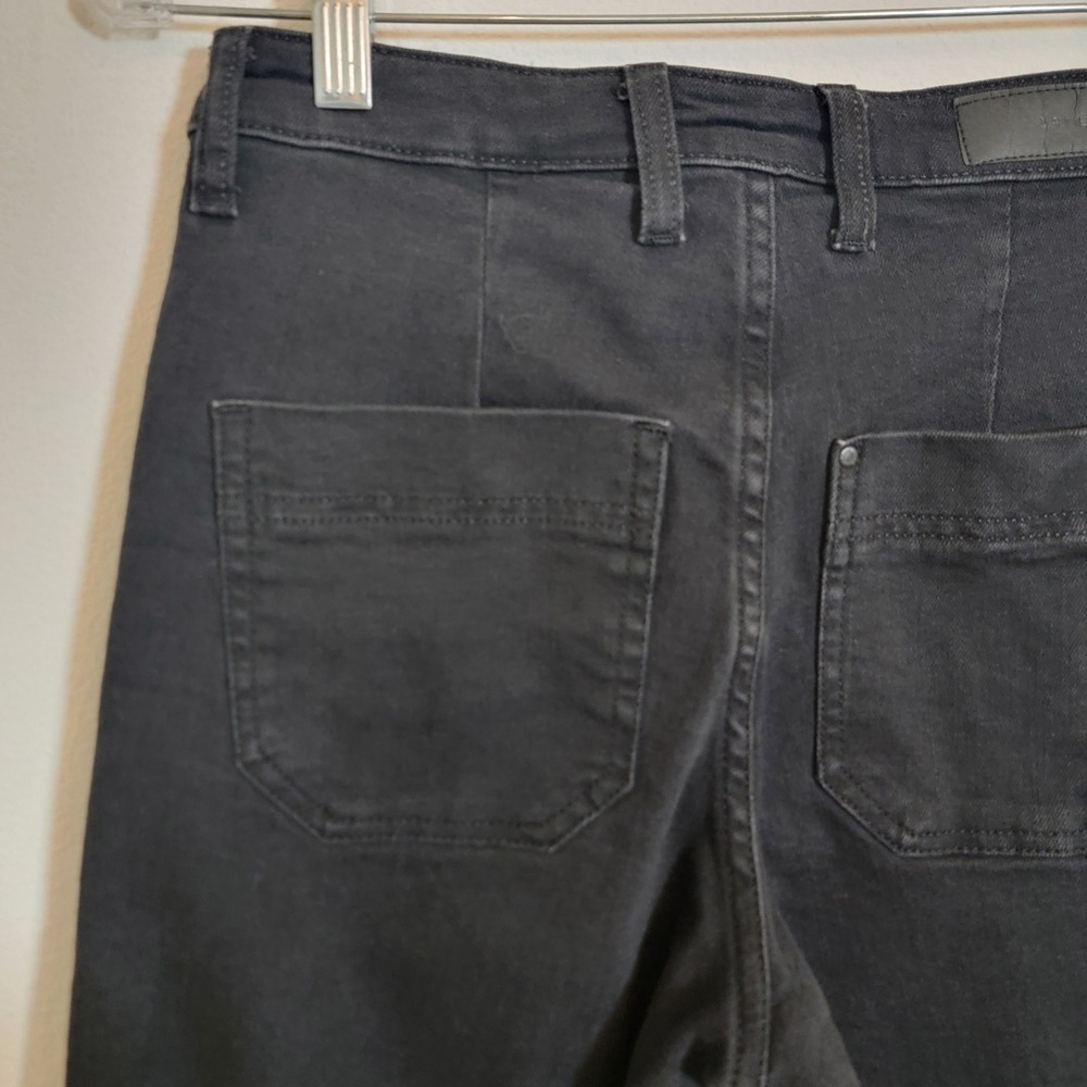 H&M &Denim Black Sz 4‎ Culotte High Waist Casual Wide Leg Jean Pant 5 Pocket - Picture 11 of 16